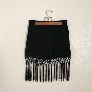 Black Fringe Skirt Miss Me